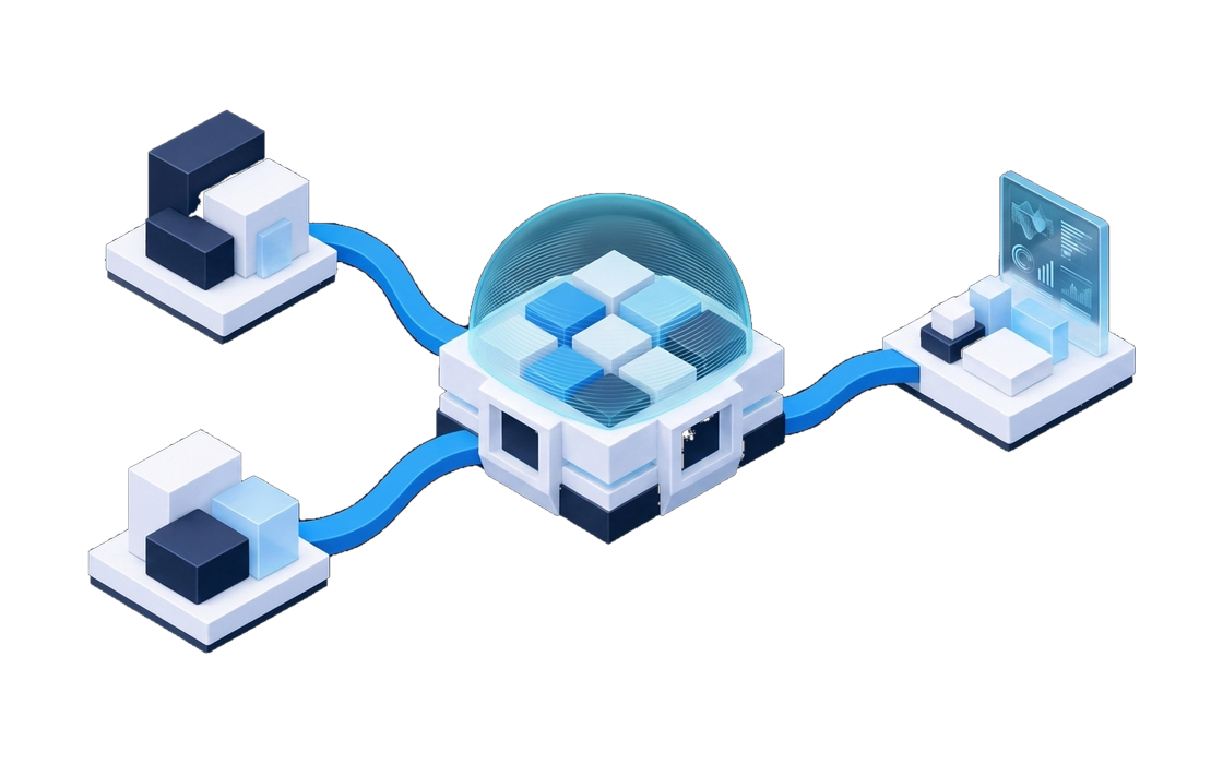 Centralized enterprise AI governance control plane connecting model inputs to audited, compliant outputs