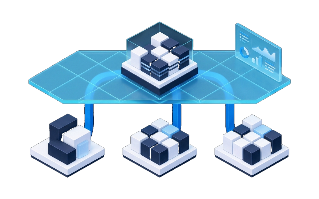 Multiple enterprise data sources connected through a trusted governed data fabric